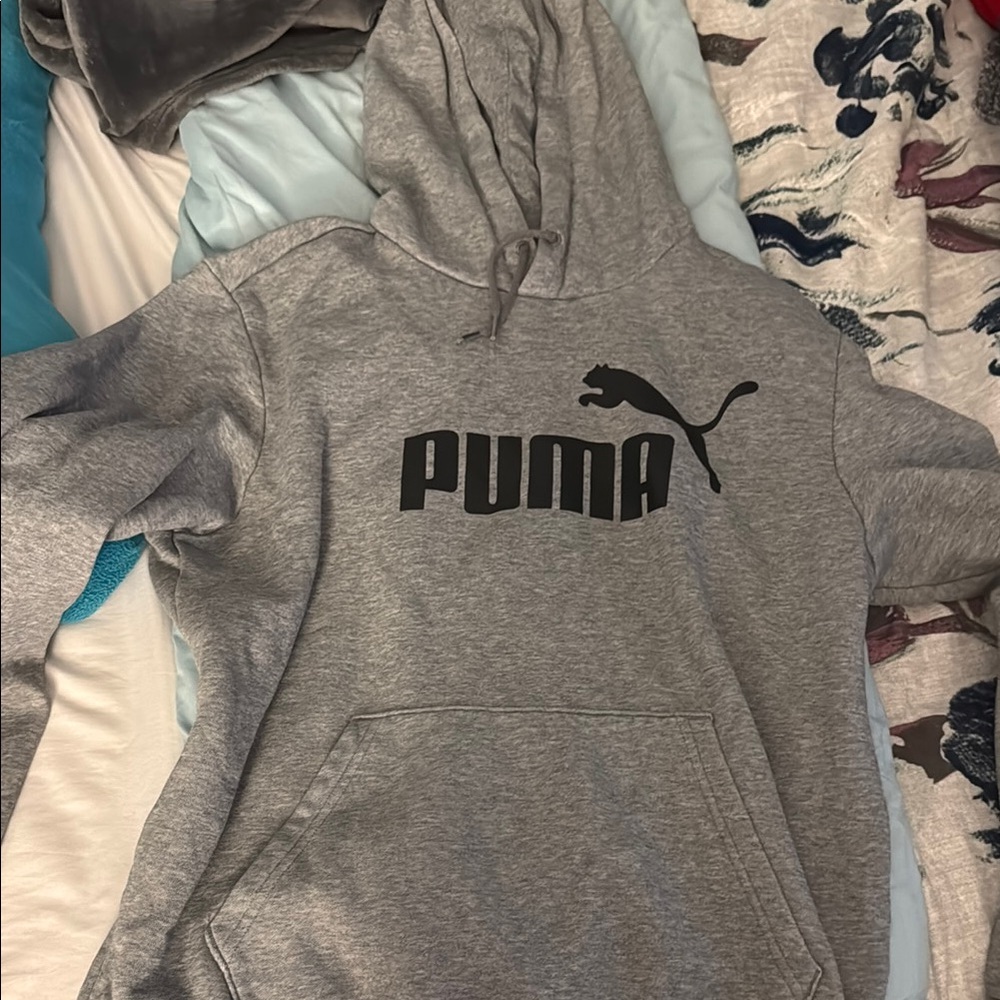 PUMA Gray Logo Hoodie